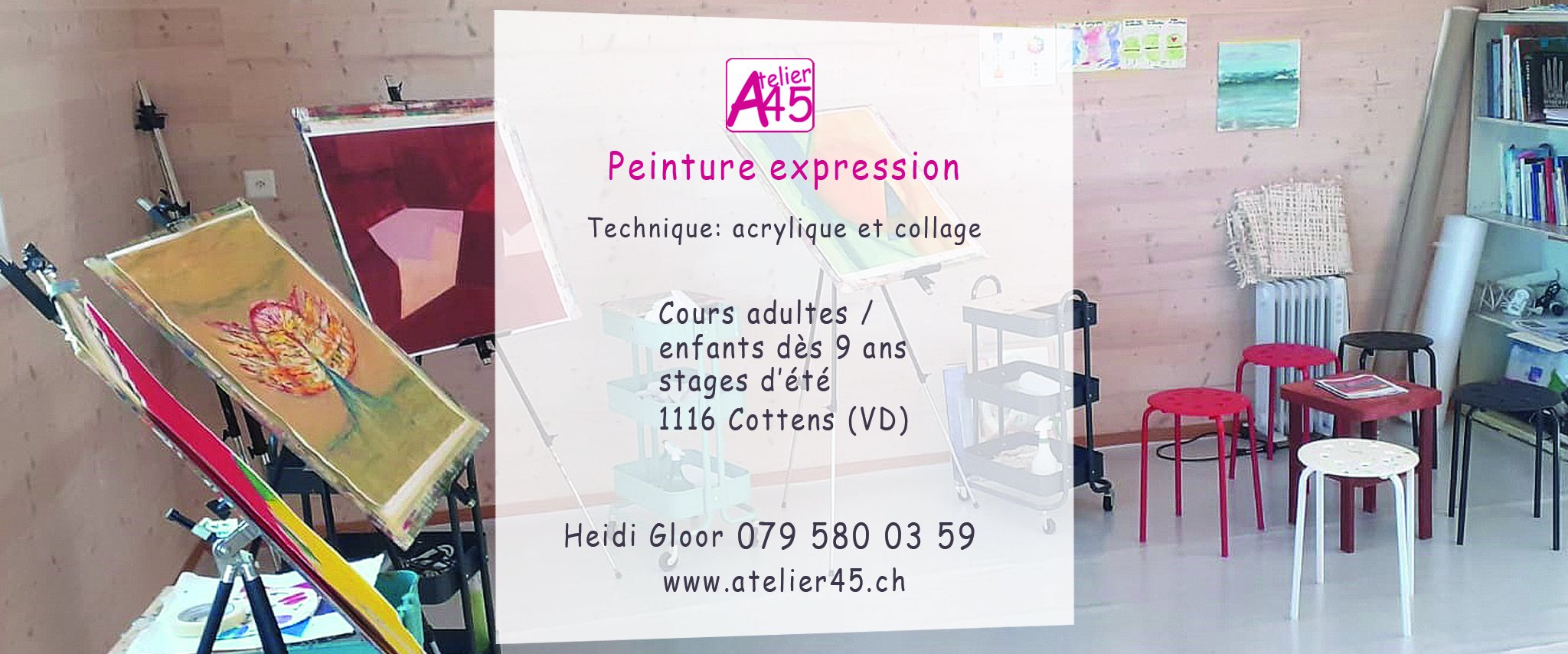 Slider du flyer de l'atelier 45 à Cottens